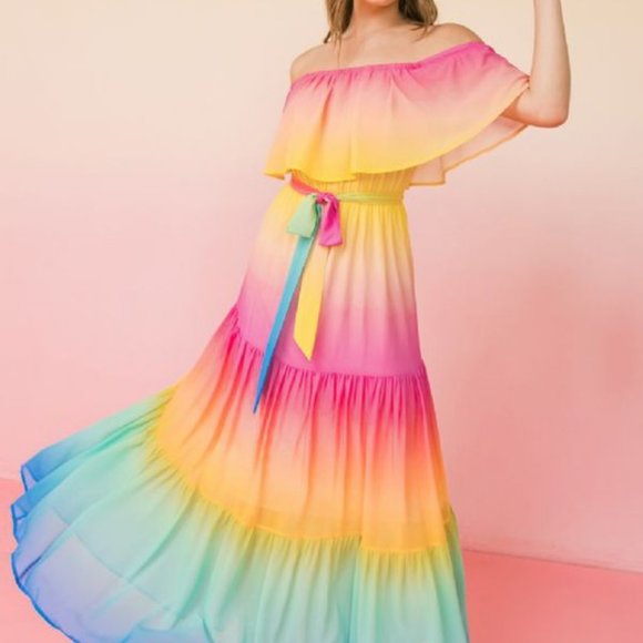(S) Rainbow Maxi Dress - Picture 3 of 5